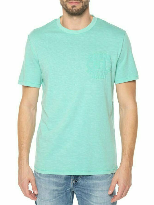 Guess Bass Men's Short Sleeve T-shirt Turquoise