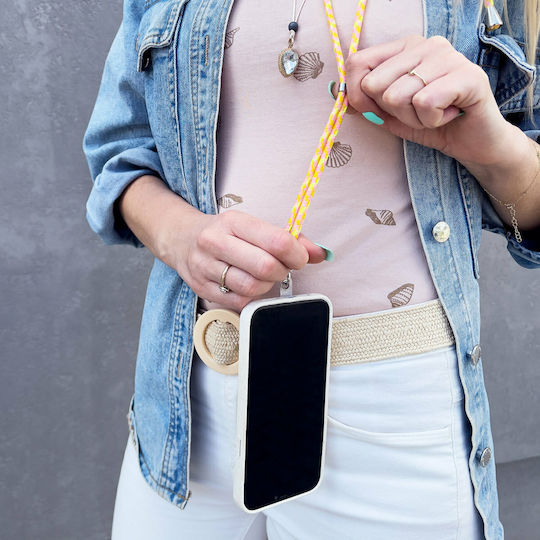 Hurtel Stylish Cord Каишка за врата за Мобилни Телефони Жълт