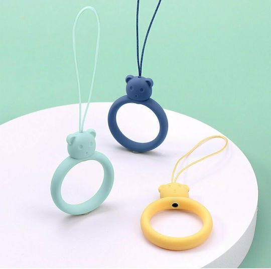 Hurtel Bear Ring Strap Holder for Mobile Yellow