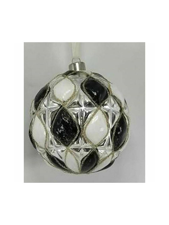 Iliadis Weihnachtshänger Kugel Ornament Glas Weiß 10cm Set 4Stück