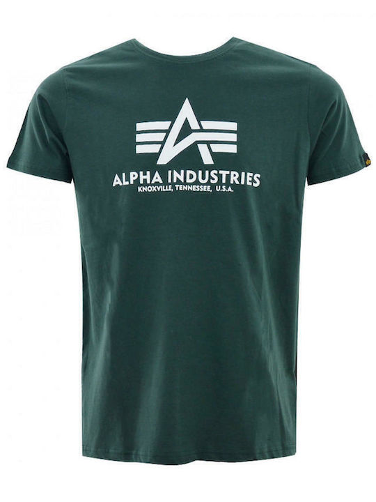 Basic Print T-Shirt Grün
