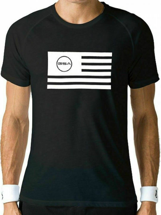 GSA Superlogo Color Edition 1719030 Ανδρικό Αθλητικό T-shirt Κοντομάνικο Flag Black