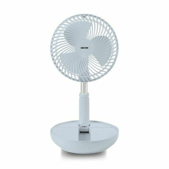 Kerosun USB Office/Home Folding / Rotating Fan Rechargeable Battery White KFU03-7DGSW
