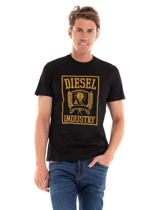 Diesel T-Diegor-E10 T-shirt Bărbătesc cu Mânecă Scurtă Negru