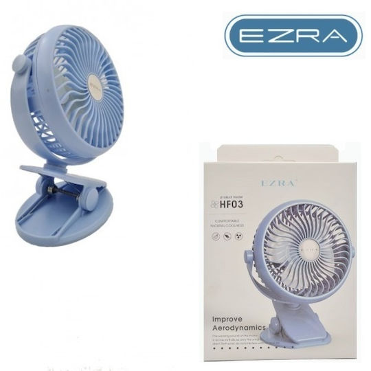 Ezra HF03 USB Rechargeable 60W Fan Portable Rechargeable Mini Fan With USB Clip Light Blue