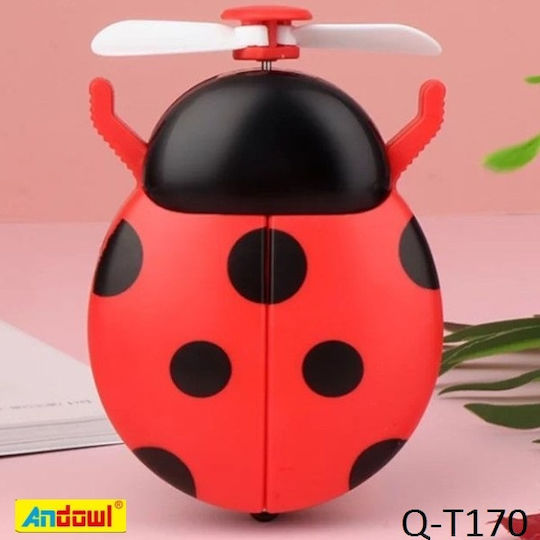 Andowl Q-T170 Ανεμιστηράκι USB Επαναφορτιζόμενο Κόκκινο
