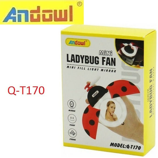 Andowl Q-T170 Ανεμιστηράκι USB Επαναφορτιζόμενο Κόκκινο