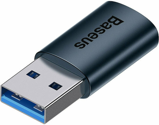 Baseus Ingenuity Конвертор USB-A мъжки към USB-C женски Син 1бр