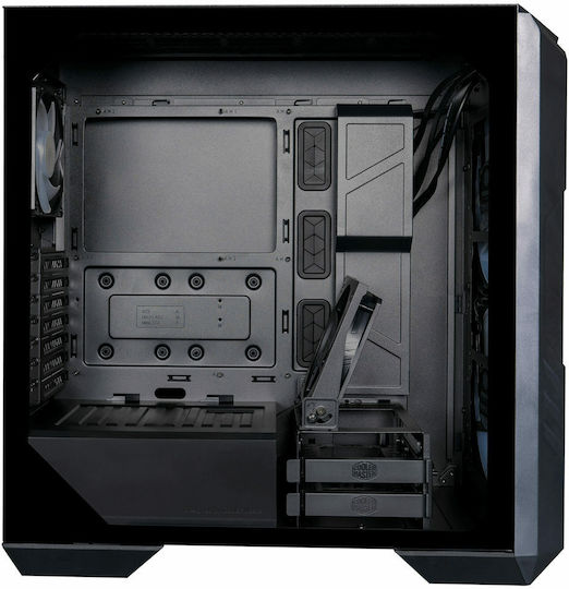 CoolerMaster HAF 500 Геймърско Midi Tower Компютърна Кутия със Страничен Прозорец и RGB Осветление Черна