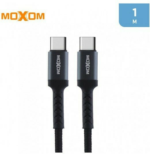 Moxom Braided USB 2.0 Cable USB-C Male - USB-C 100W PD Black 1m