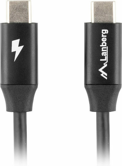 Lanberg USB 2.0 Cable USB-C Male - USB-C 60W Black 1.8m CA-CMCM-40CU-0018-BK