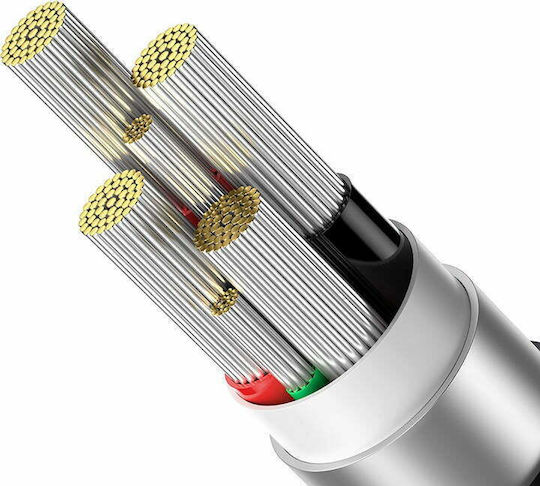 Baseus Explorer Geflochtenes LED USB 2.0 Kabel USB Typ-C männlich - USB-A 100W PD Blau 1m CATS000203