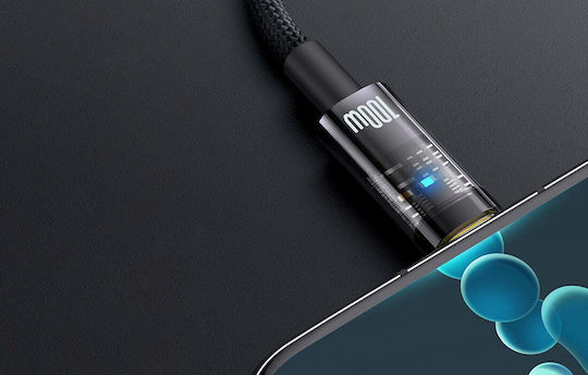 Baseus Explorer Series Cablu USB 2.0 Braided USB-C Masculin - USB-A 100W PD Albastru 2m CATS000303