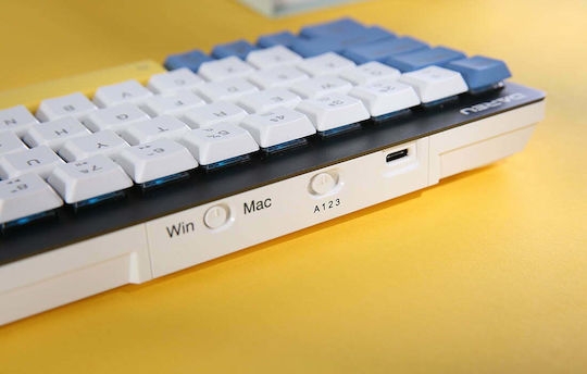 Dareu EK868 Fără fir Gaming Tastatură Mecanică 60% cu Custom Red comutatoare și Taste Iluminate (Engleză US) White / Blue / Yellow