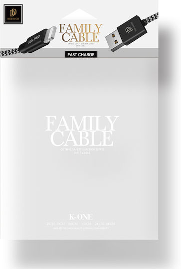 Dux Ducis DUX DUCIS K-One Family Cable Braided USB-A to Lightning Cable Black 3m