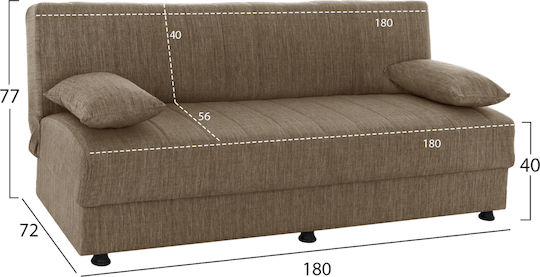 Andri Dreisitzer Sofa mit Stauraum in Braun 180x72x77cm
