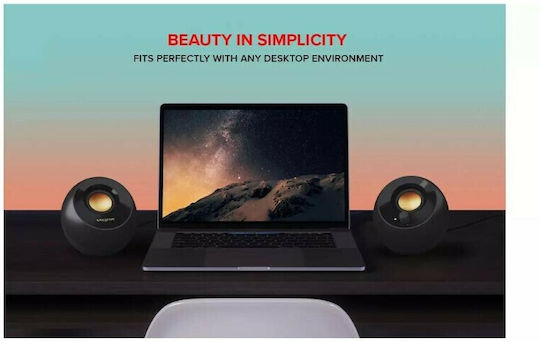 Creative Pebble Plus Компютърни тонколони 2.1 с мощност 8W в Черен цвят