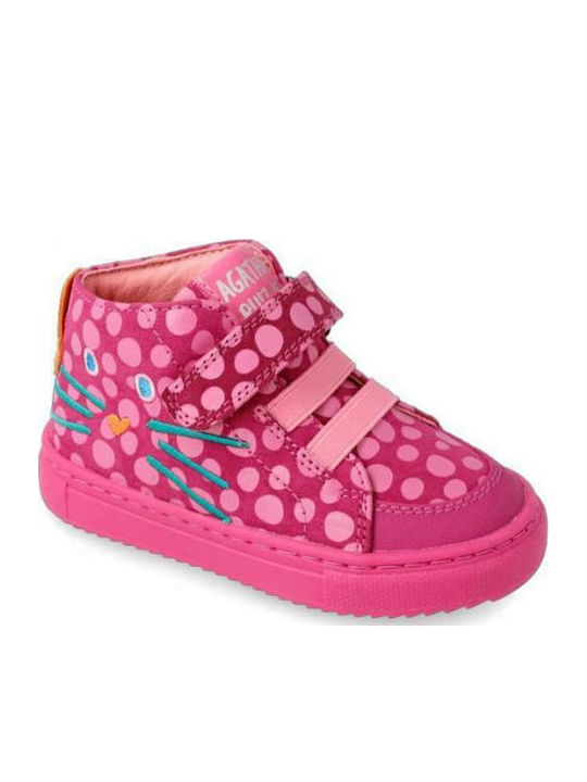Kids Sneakers High with Scratch Fuchsia