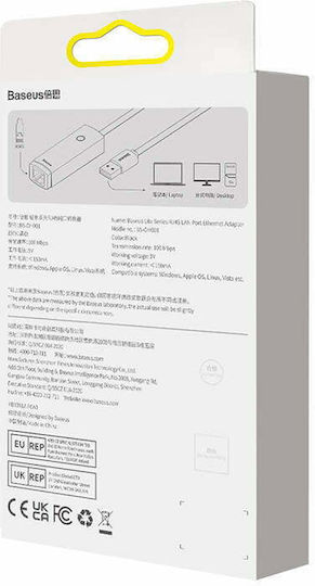 Baseus Lite Series Αντάπτορας Δικτύου USB με Ενσύρματη Σύνδεση Ethernet