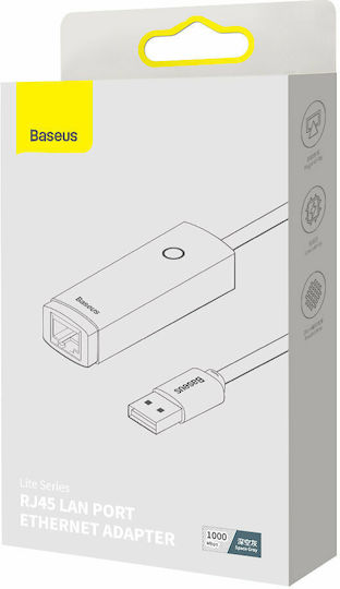 Baseus Lite Series Αντάπτορας Δικτύου USB με Ενσύρματη Σύνδεση Gigabit Ethernet
