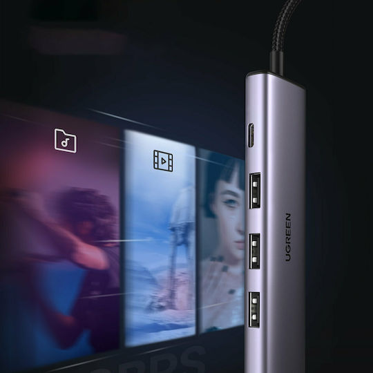 Ugreen Hub 4 Ports USB 3.0 with USB-A Connection Silver