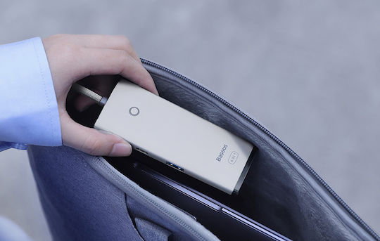 Baseus Lite Series 25cm USB 3.0 5 Port Hub with USB-A Connection White