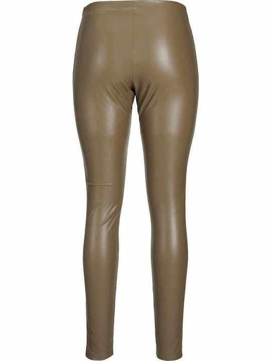 Women's Long Everyday Legging Shiny & High Waisted Morel