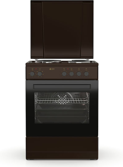 Thermogatz TGS E124 BR Turbo Aragaz 60lt cu Plite Emailate L60cm. Coffee