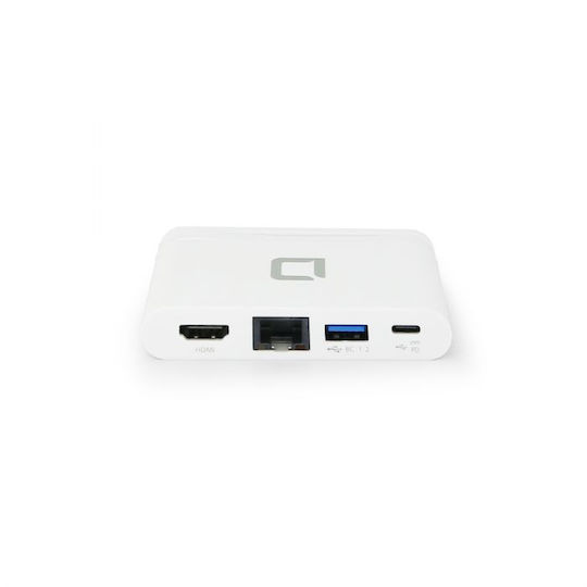Dicota USB-C Докинг станция с HDMI 4K PD Етърнет Бял (D31730)