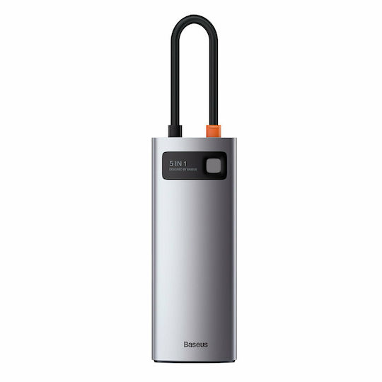 Baseus Metal Gleam USB-C Docking Station με HDMI 4K PD Ασημί WKWG020013