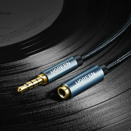 Ugreen TRRS 3.5mm Male - 3.5mm Female Audio Cable Black 1m with Gold Plated Terminals 40673