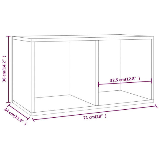 vidaXL με 1 Ράφια Καπνιστή Δρυσ 71x36x34cm