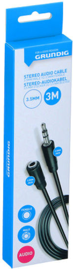 Grundig Cablu Audio 3,5 mm Male - 3,5 mm Feminin Negru 3m 47215