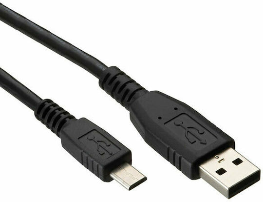 Powertech Regular USB 2.0 to micro USB Cable Μαύρο 1.5m (CAB-U129) 1τμχ