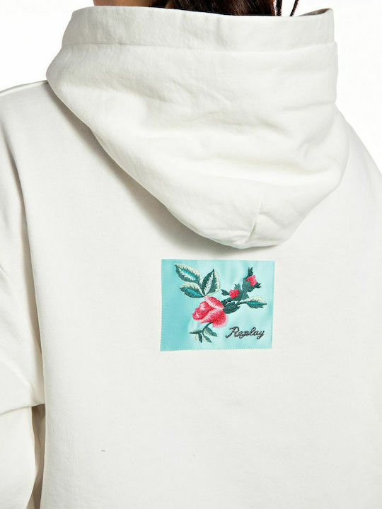 Long Women's Sweatshirt Hooded White