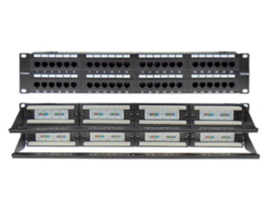 Safewell Patch Panel για Rack 2U 19" 48 Θυρών cat5e Μαύρο