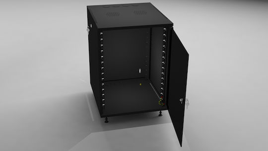 Central Επιδαπέδια Καμπίνα Rack 6U με Γυάλινη Πόρτα 54x60x31cm Μαύρο 3000 3 600 06/C