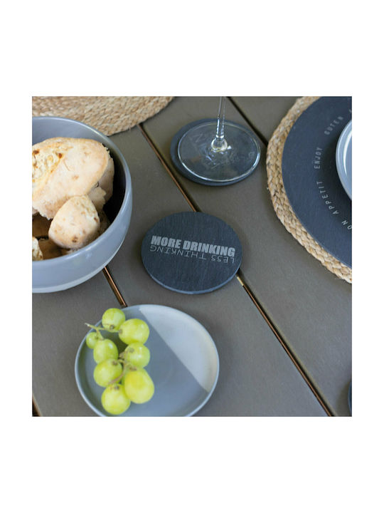 Raeder Round Stone Black Coasters More Drinking 10cm 2pcs RD
