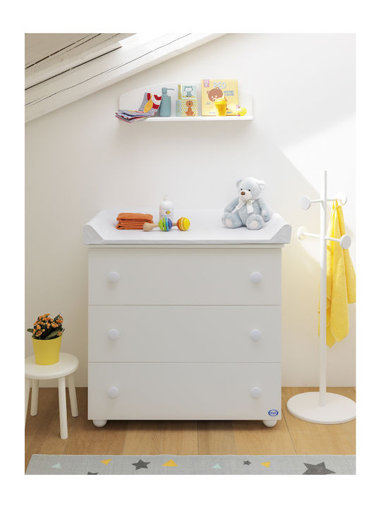 Eco Plus Baby Dresser with 3 Drawers White 94x50x92cm