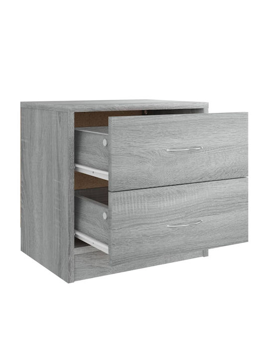 Wooden Bedside Table Γκρι Sonoma 40x30x40cm
