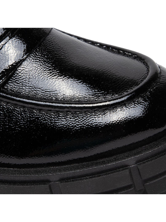 Leather Women's Moccasins in Black Color