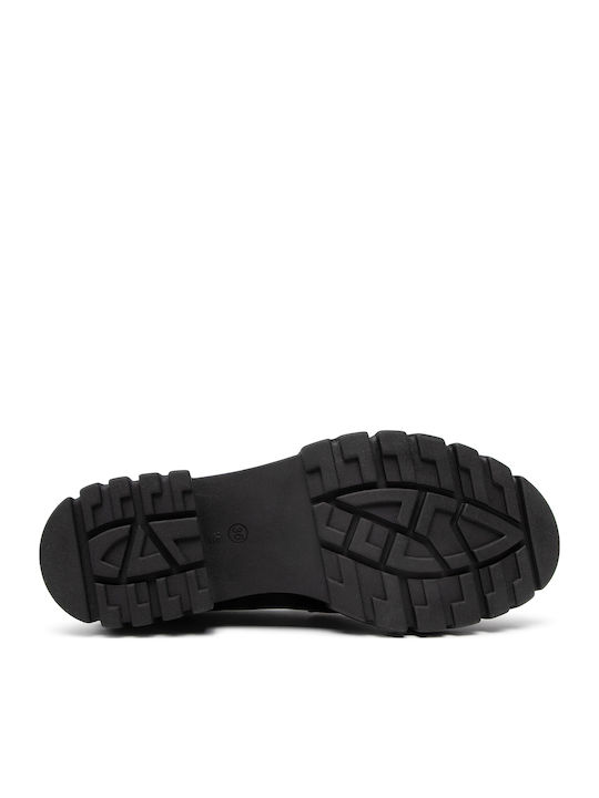 Leather Women's Moccasins in Black Color
