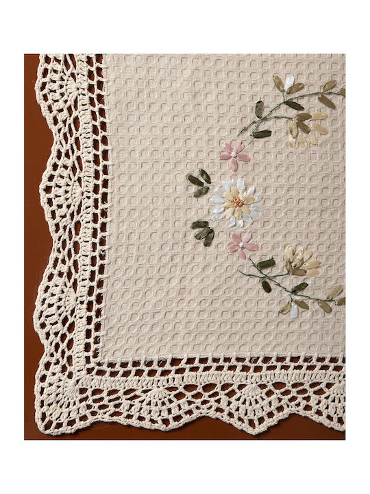 Silk Fashion Runner Cotton Knitted Set 3pcs 3509 Ecru 45x110cm