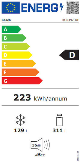 Bosch Ψυγειοκαταψύκτης 440lt Total NoFrost Υ203xΠ70xΒ66.7εκ. Inox KGN497LDF