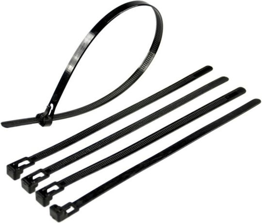 Elematic Πλαστικά Δεματικά Καλωδίων 300mmx7.8mm σε Μαύρο χρώμα (100τμχ) 5326Ε
