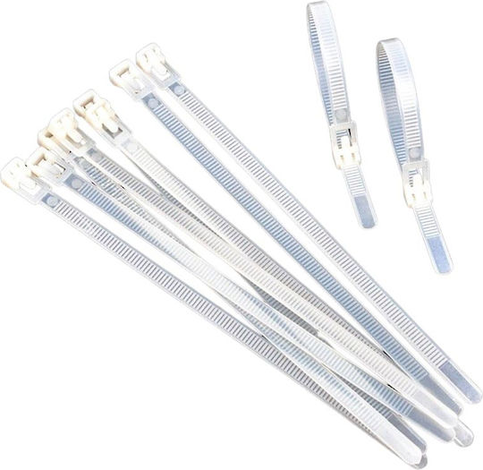 Elematic Legături Cablu Din Plastic 300mmx7.8mm În Culoare Albă 100 Buc