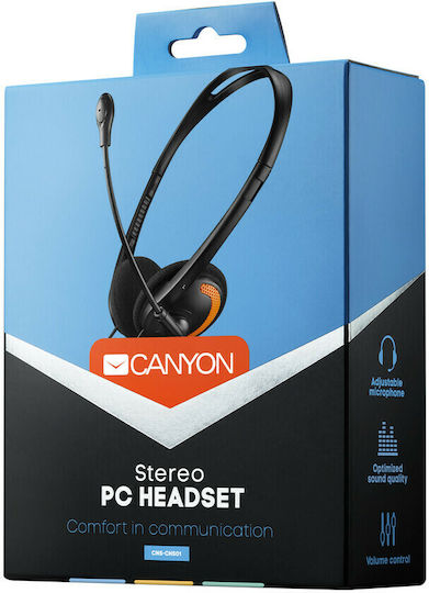 CNE-CHS01B On Ear Multimedia Headphones with Microphone and 3.5mm Jack Connection