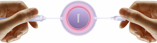Baseus Bright Mirror 2 Retractable USB to Lightning / Type-C / micro USB Cable Μωβ 1.1m (CAMJ010105)
