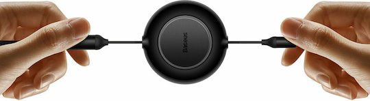 Baseus Bright Mirror 2 Retractable USB to Lightning / Type-C / micro USB Cable Μαύρο 1.1m (CAMJ010101)