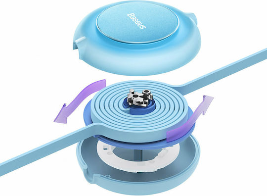 Baseus Bright Mirror 2 Flat / Extensibil Cablu USB la Lightning / Type-C / micro USB cu mai multe porturi 3.5A Albastru 1.1m (CAMJ010017)